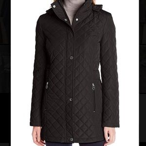 Calvin Klein women’s quilted hooded coat puffer